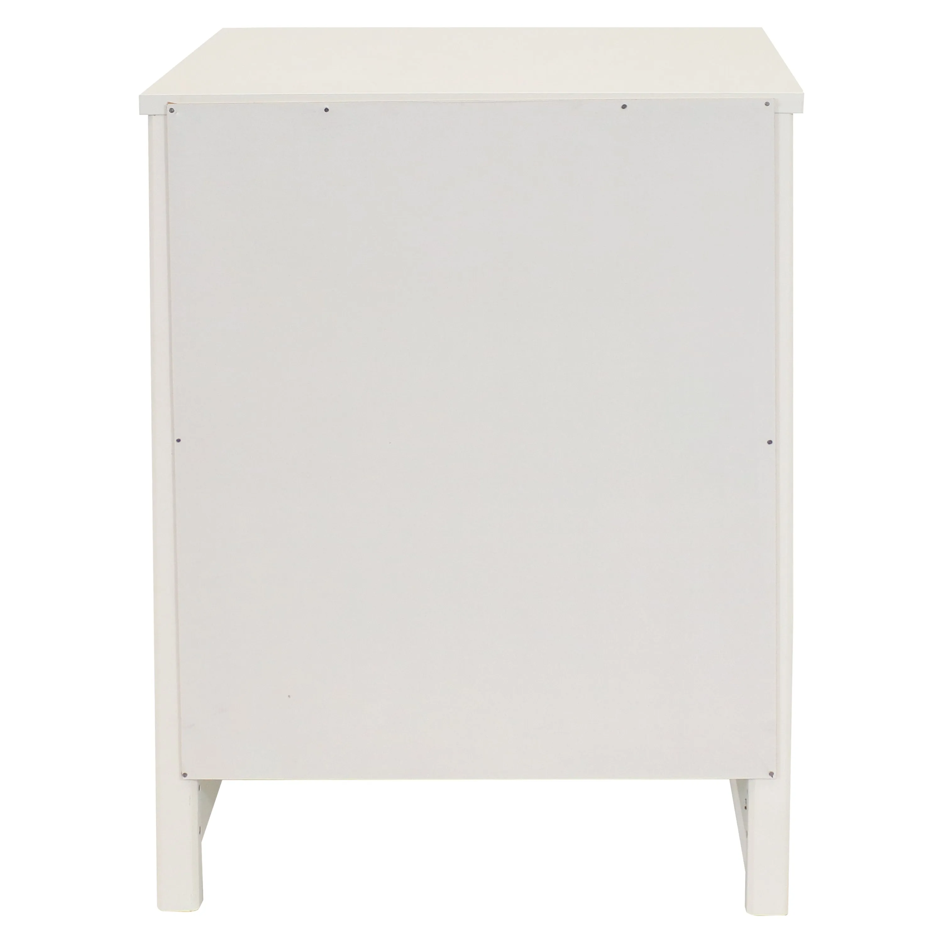 Sunnydaze Beadboard Nightstand Side Table with Drawer and Cabinet - White