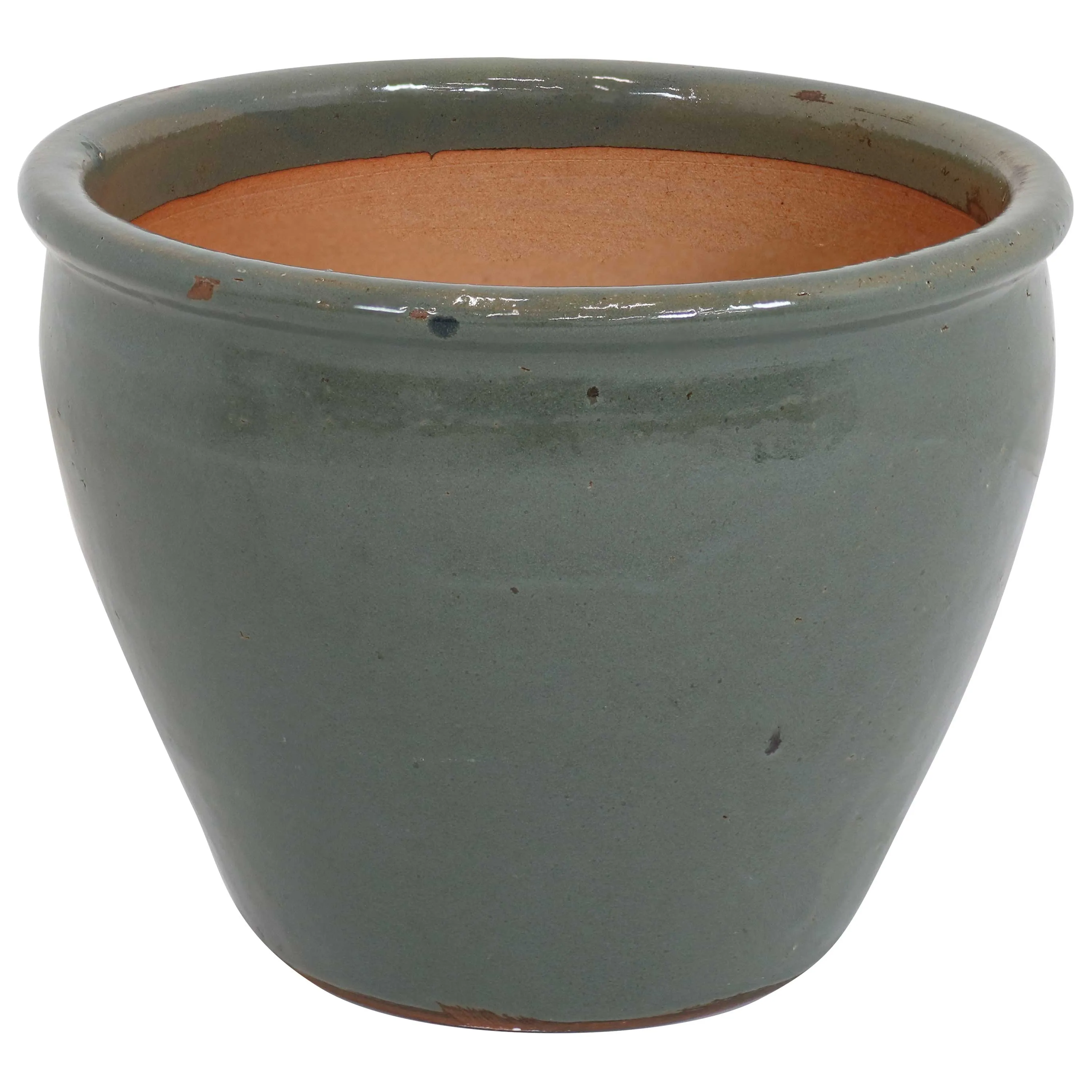 Sunnydaze Chalet High-Fired Glazed Ceramic Planter - 15"