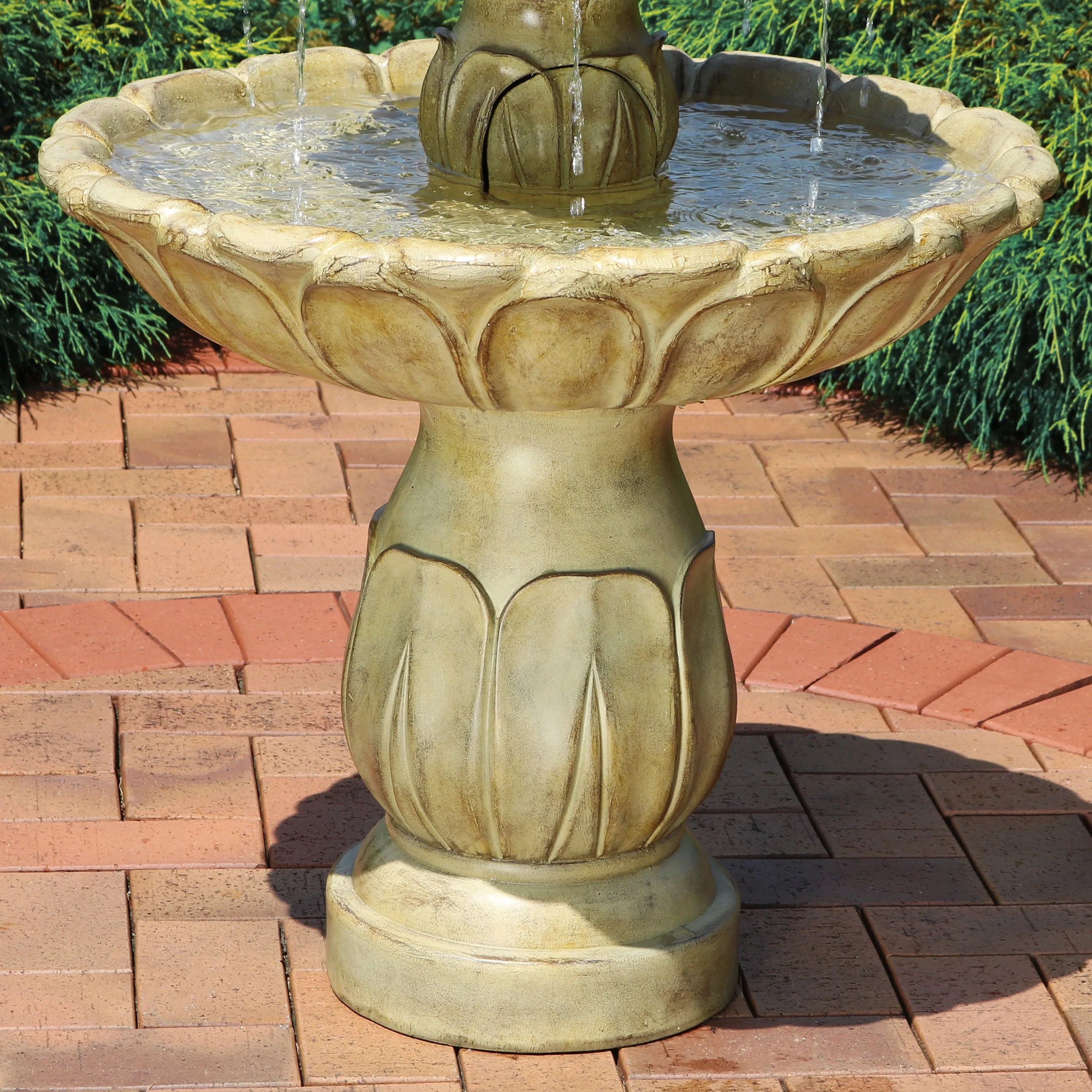 Sunnydaze Classic Tulip 3-Tier Outdoor Water Fountain