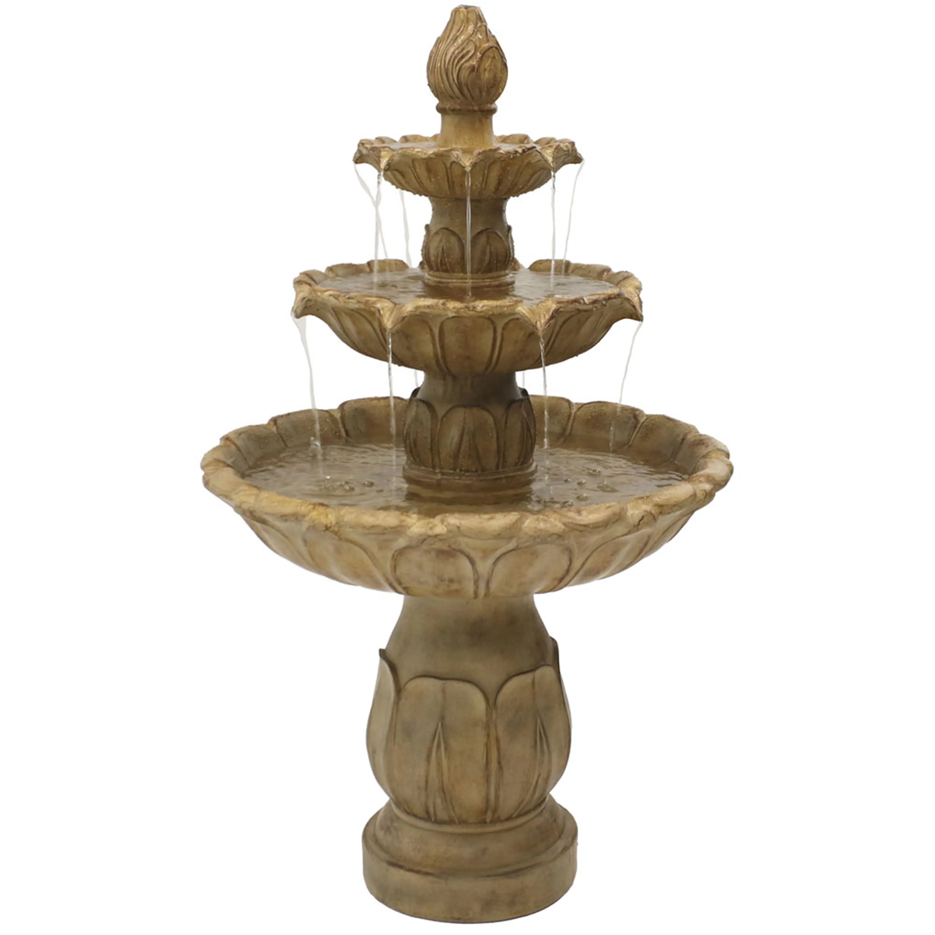 Sunnydaze Classic Tulip 3-Tier Outdoor Water Fountain