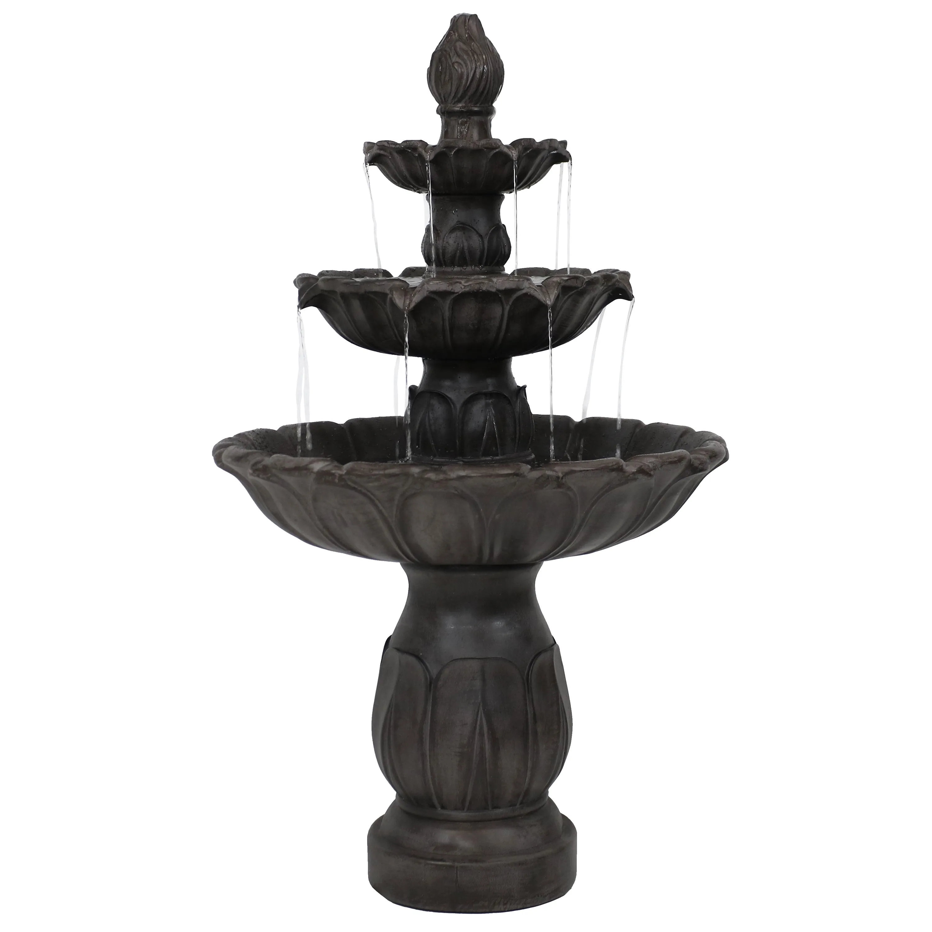 Sunnydaze Classic Tulip 3-Tier Outdoor Water Fountain