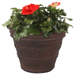 Sunnydaze Laurel Outdoor Flower Pot Planter - Rust - 13"