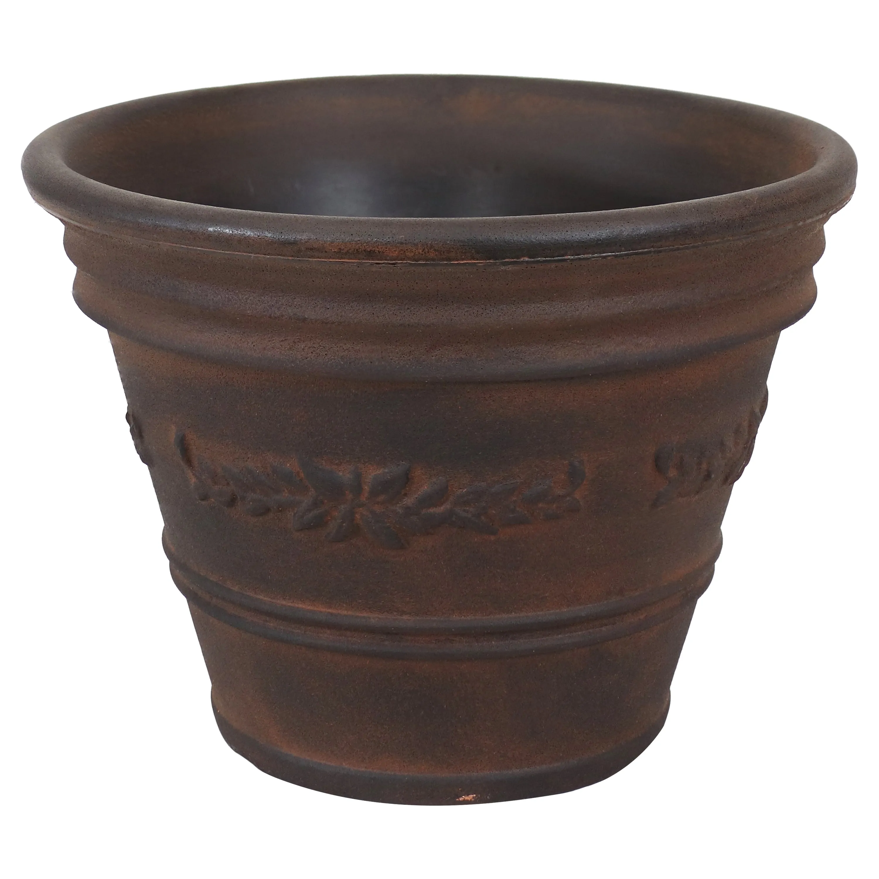 Sunnydaze Laurel Outdoor Flower Pot Planter - Rust - 13"