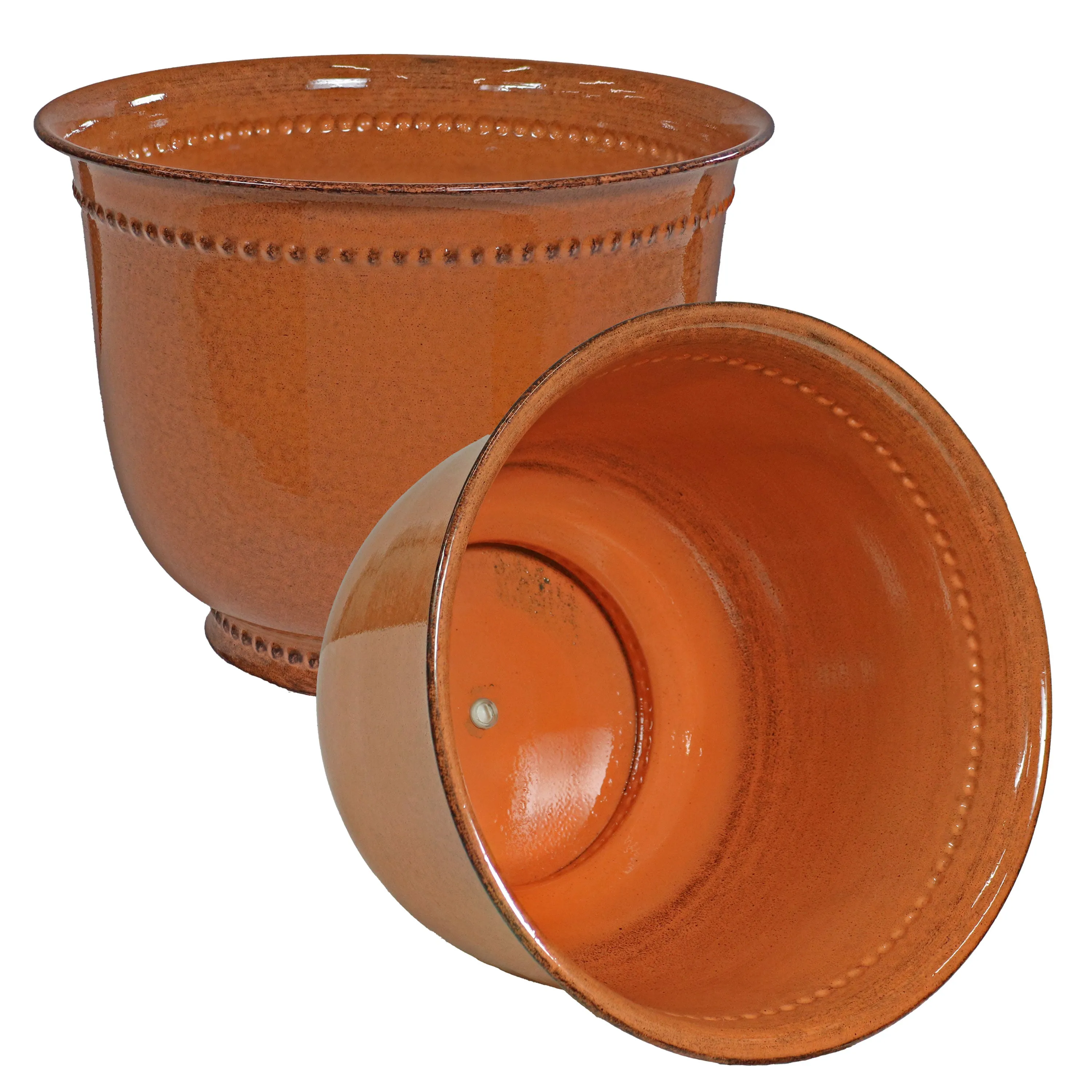 Sunnydaze Michael Metal Outdoor Plant Pots - 14.5"