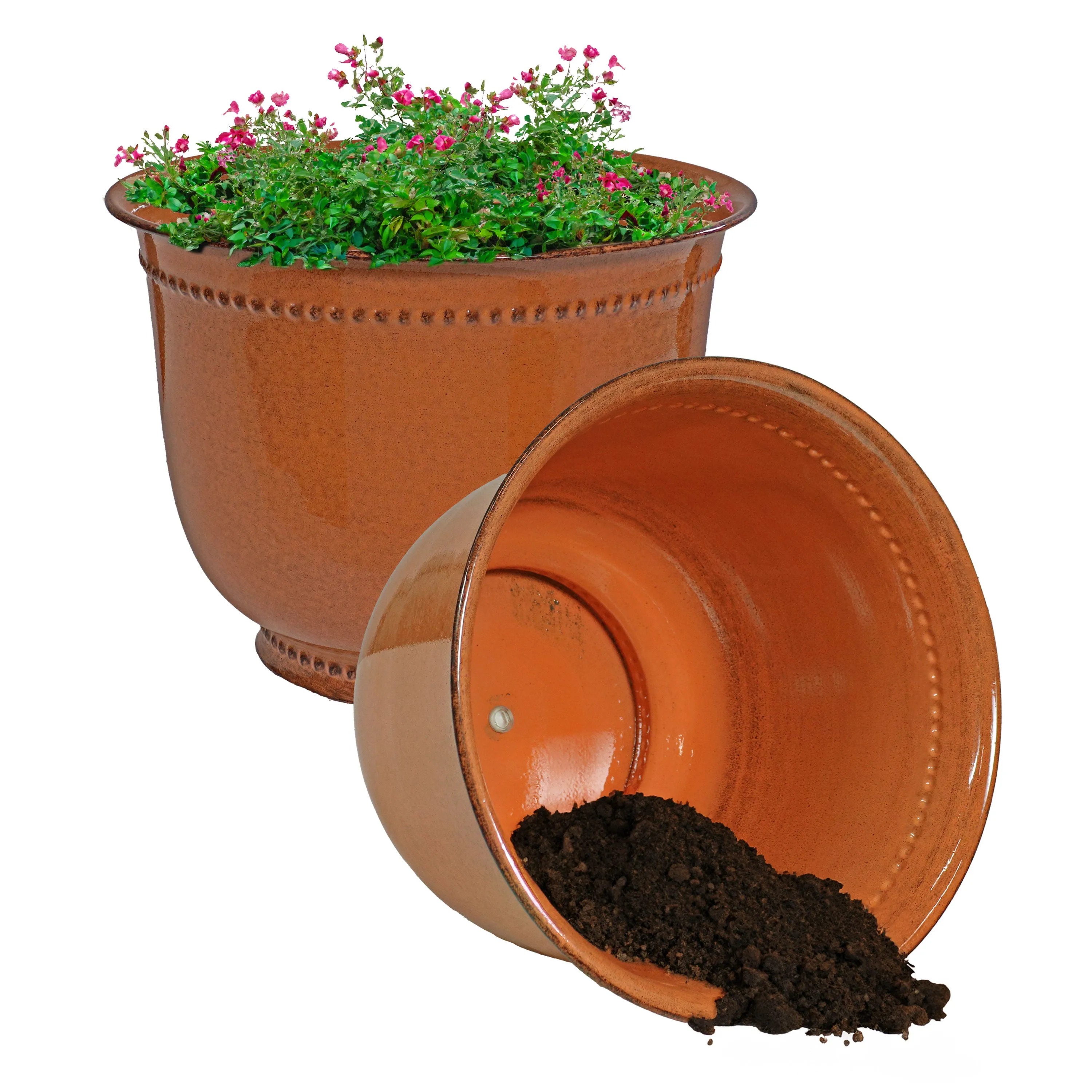 Sunnydaze Michael Metal Outdoor Plant Pots - 14.5"