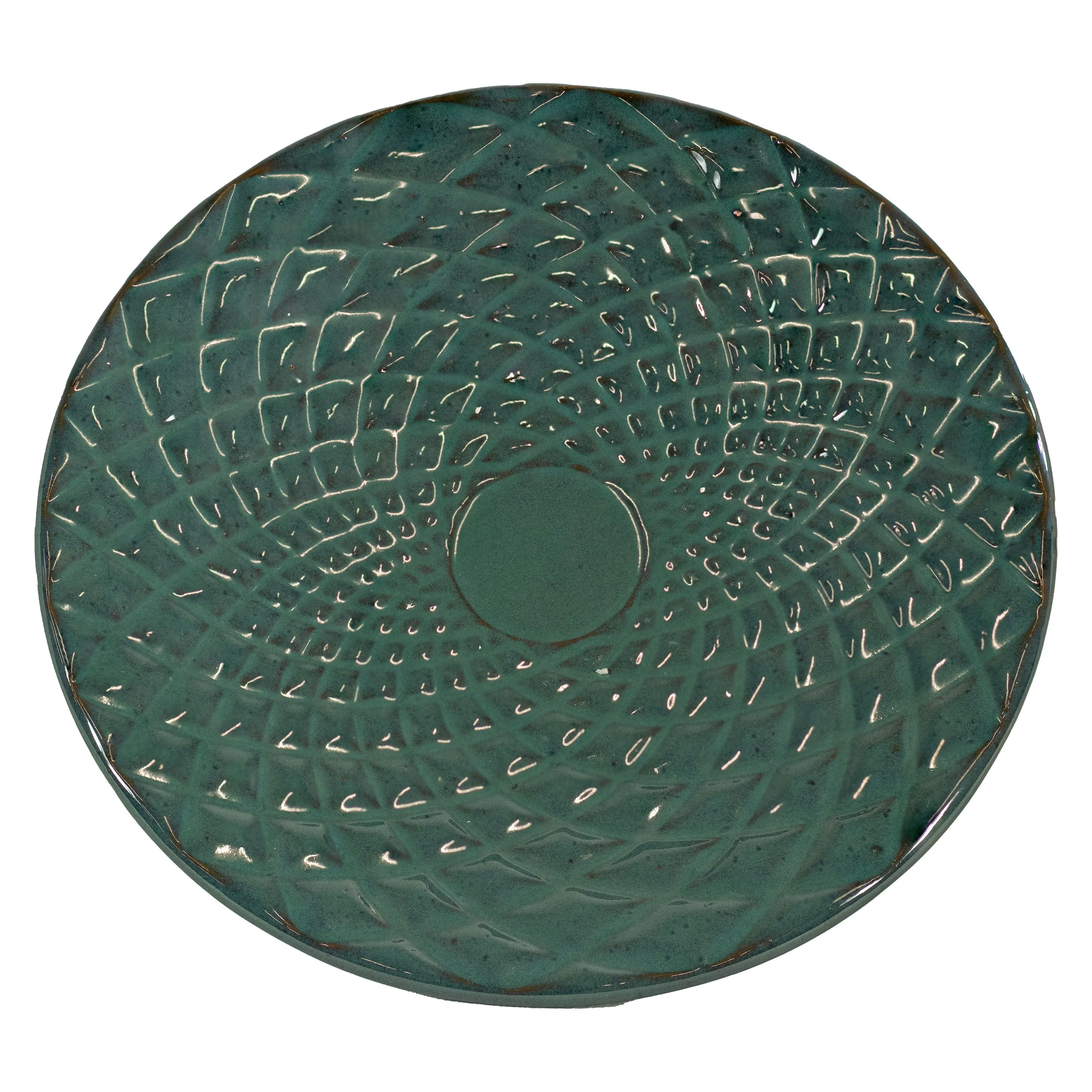 Sunnydaze Rennes Turquoise Outdoor Ceramic Bird Bath - 22.5" H