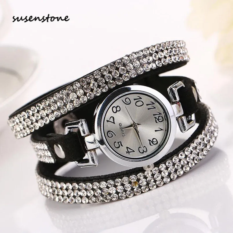 SUSENSTONE Brand New Famous Brand Watch Fashion Women Luxury Dress Watches 8 colors Quartz Watch Bracelet Watch Female clock Y30