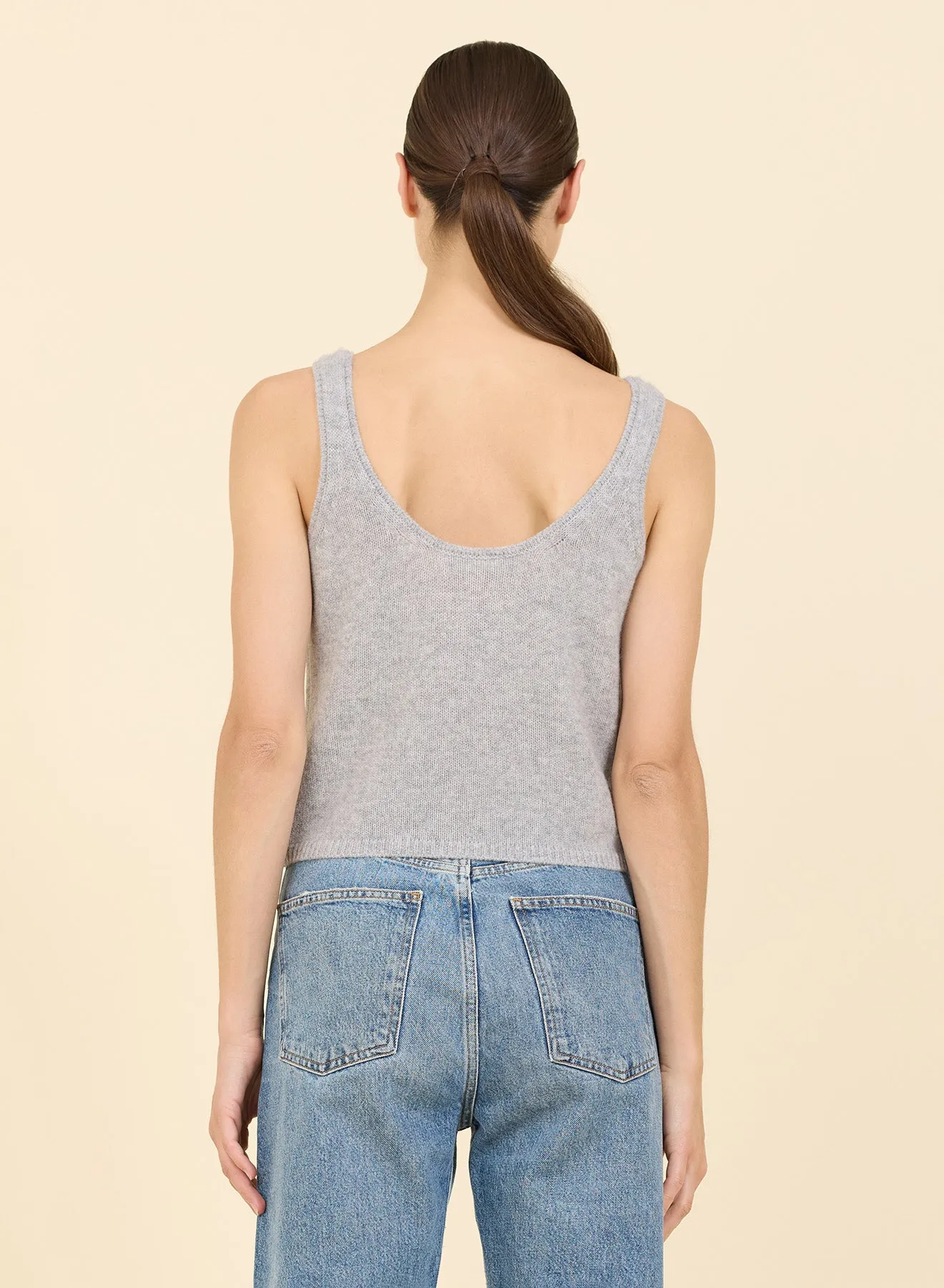 Talia Cashmere Tank - Heather Grey