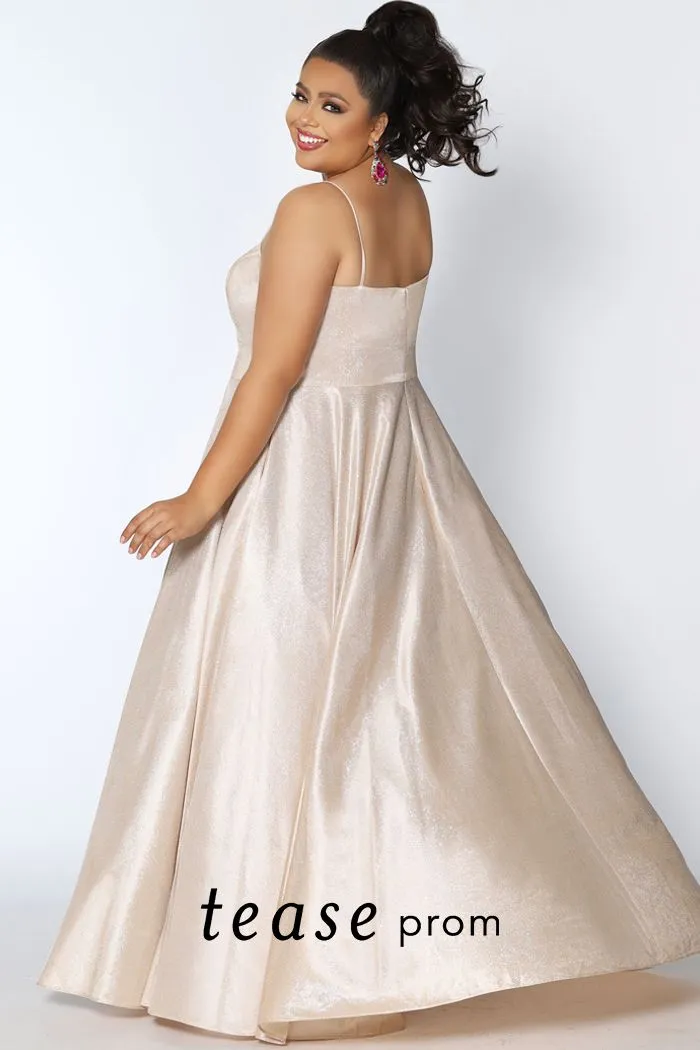 Tease Prom 2014 Wild Honey size 14 a line prom dress plus sized satin