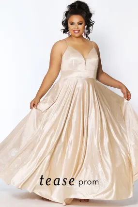 Tease Prom 2014 Wild Honey size 14 a line prom dress plus sized satin