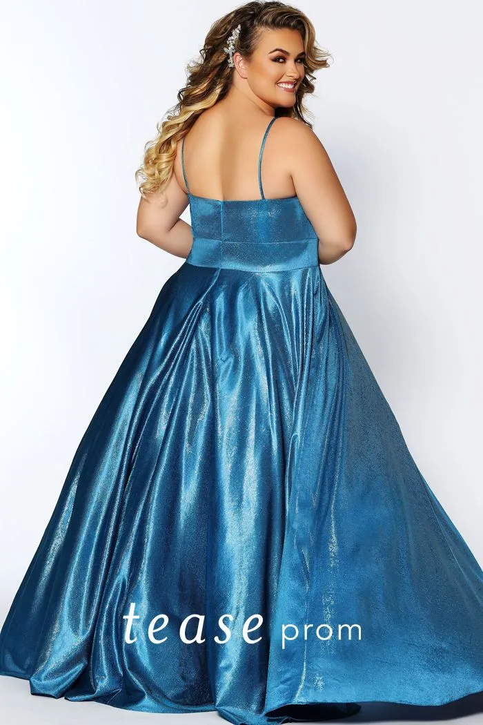 Tease Prom 2014 Wild Honey size 14 a line prom dress plus sized satin