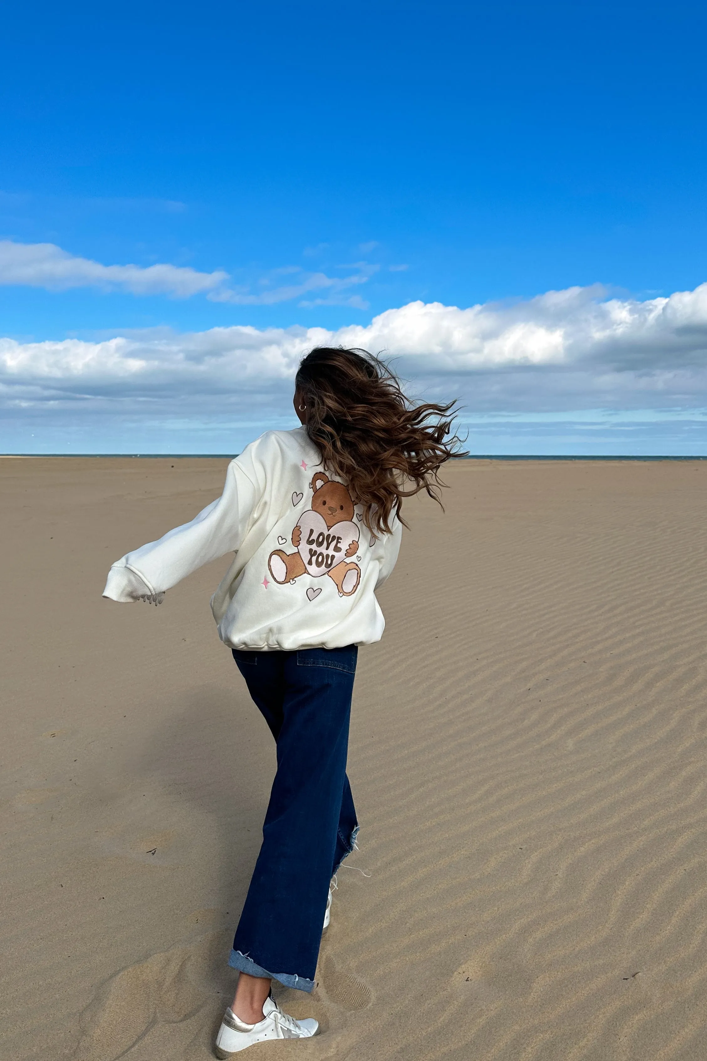 Teddy Bear Embroidered Sweatshirt | Restocked