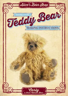 Teddy Bear Pattern and A5 Instruction Booklet - Carly Bear 25cm when made