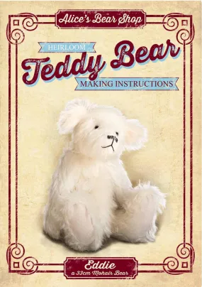 Teddy Bear Pattern and A5 Instruction Booklet - Eddie Bear 33cm when made