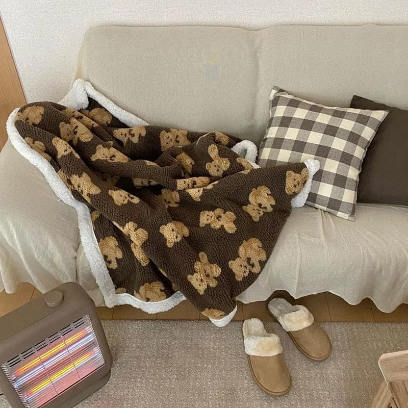 Teddy Bear Print Blanket