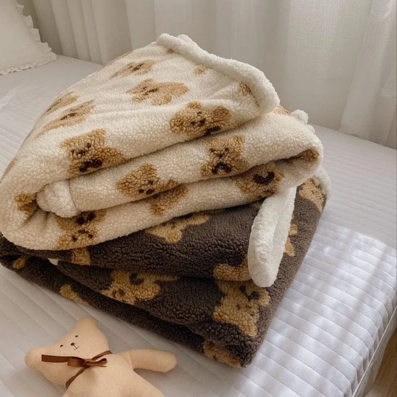 Teddy Bear Print Blanket