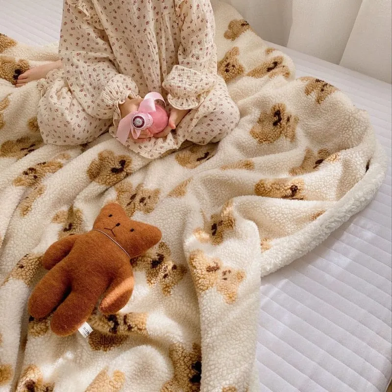 Teddy Bear Print Blanket