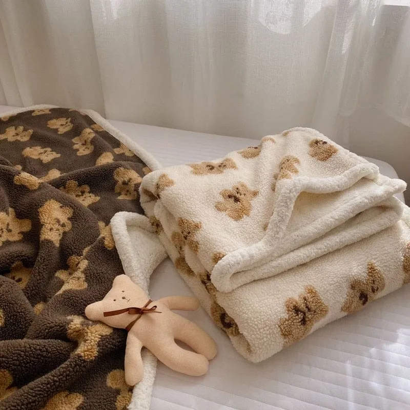 Teddy Bear Print Blanket