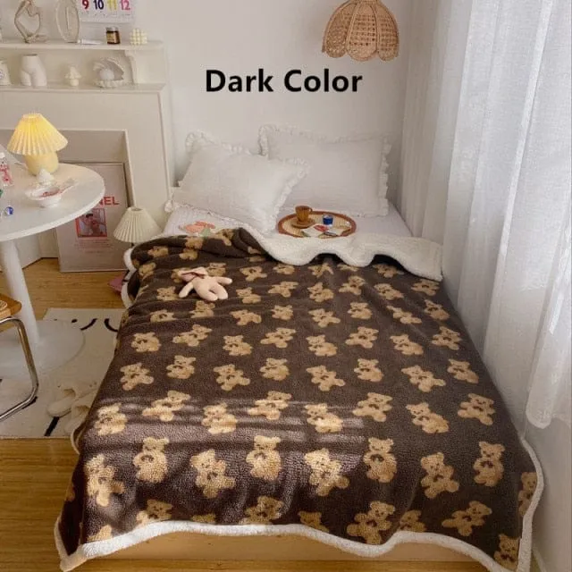 Teddy Bear Print Blanket