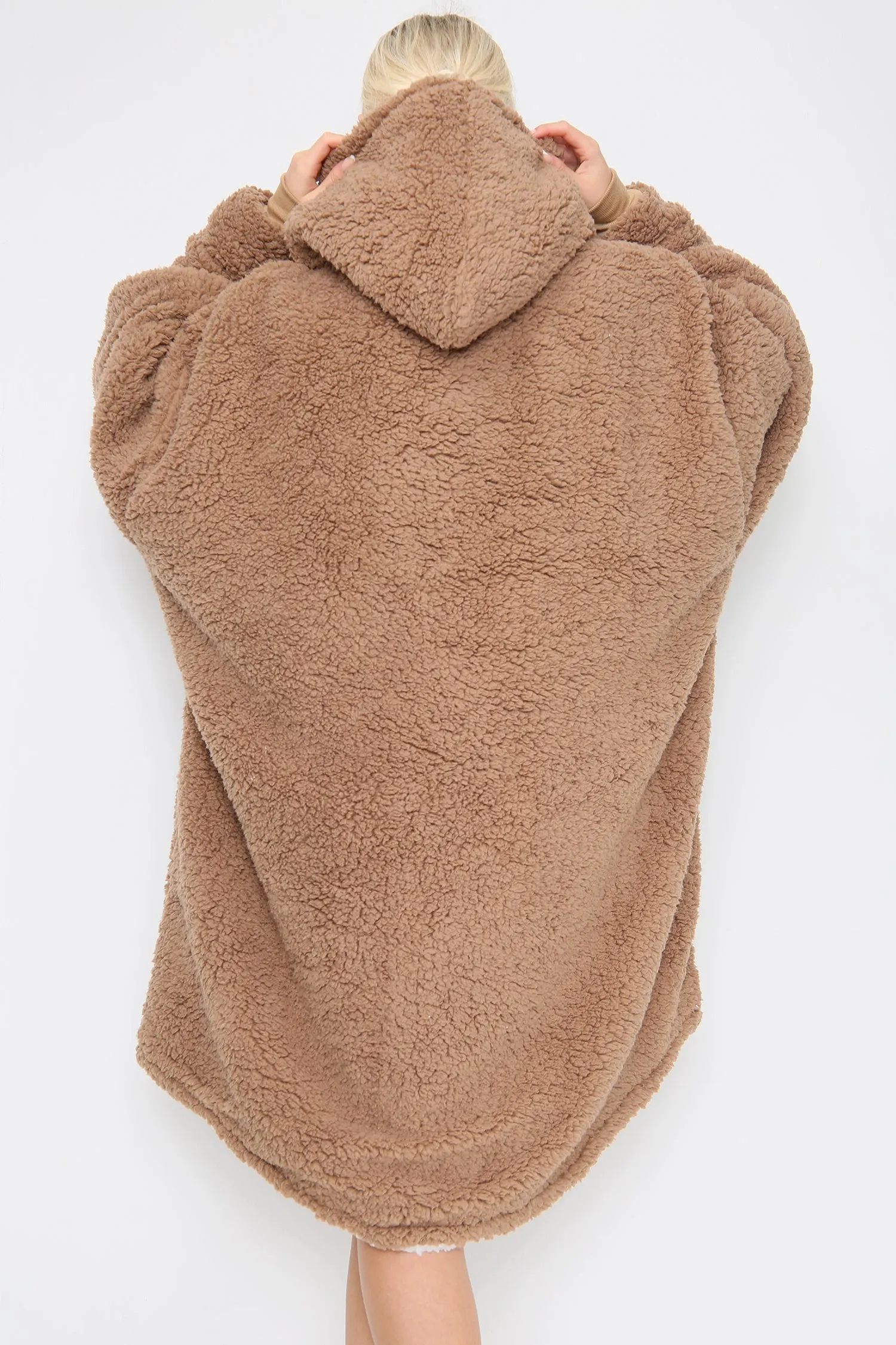 Teddy Hooded Blanket Green