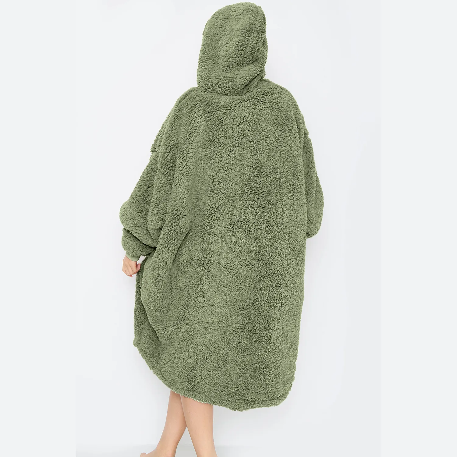 Teddy Hooded Blanket Green