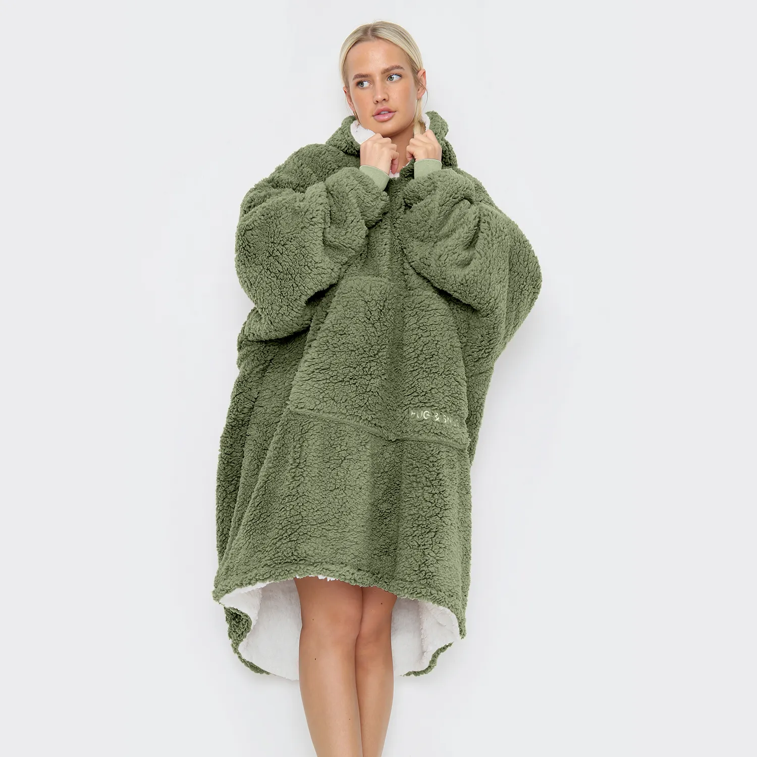 Teddy Hooded Blanket Green