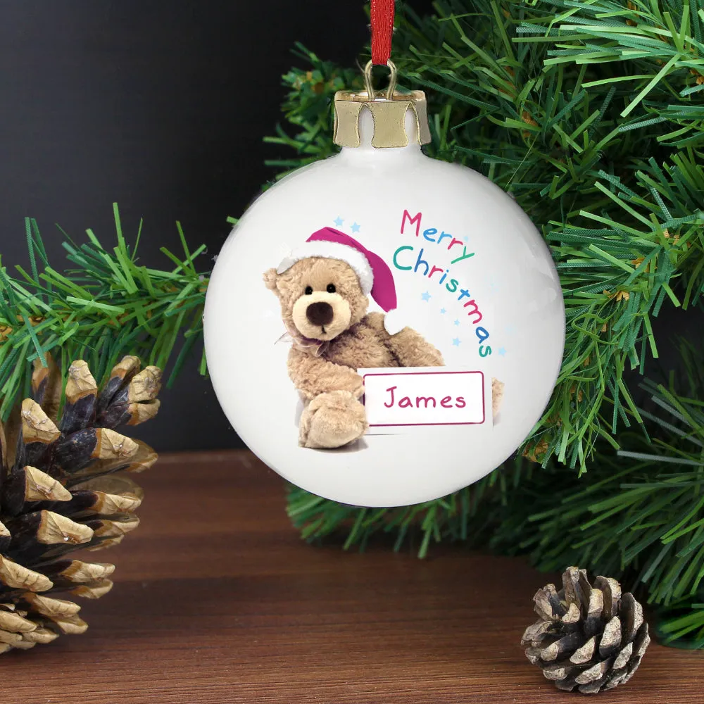 Teddy - Personalised Christmas Bauble