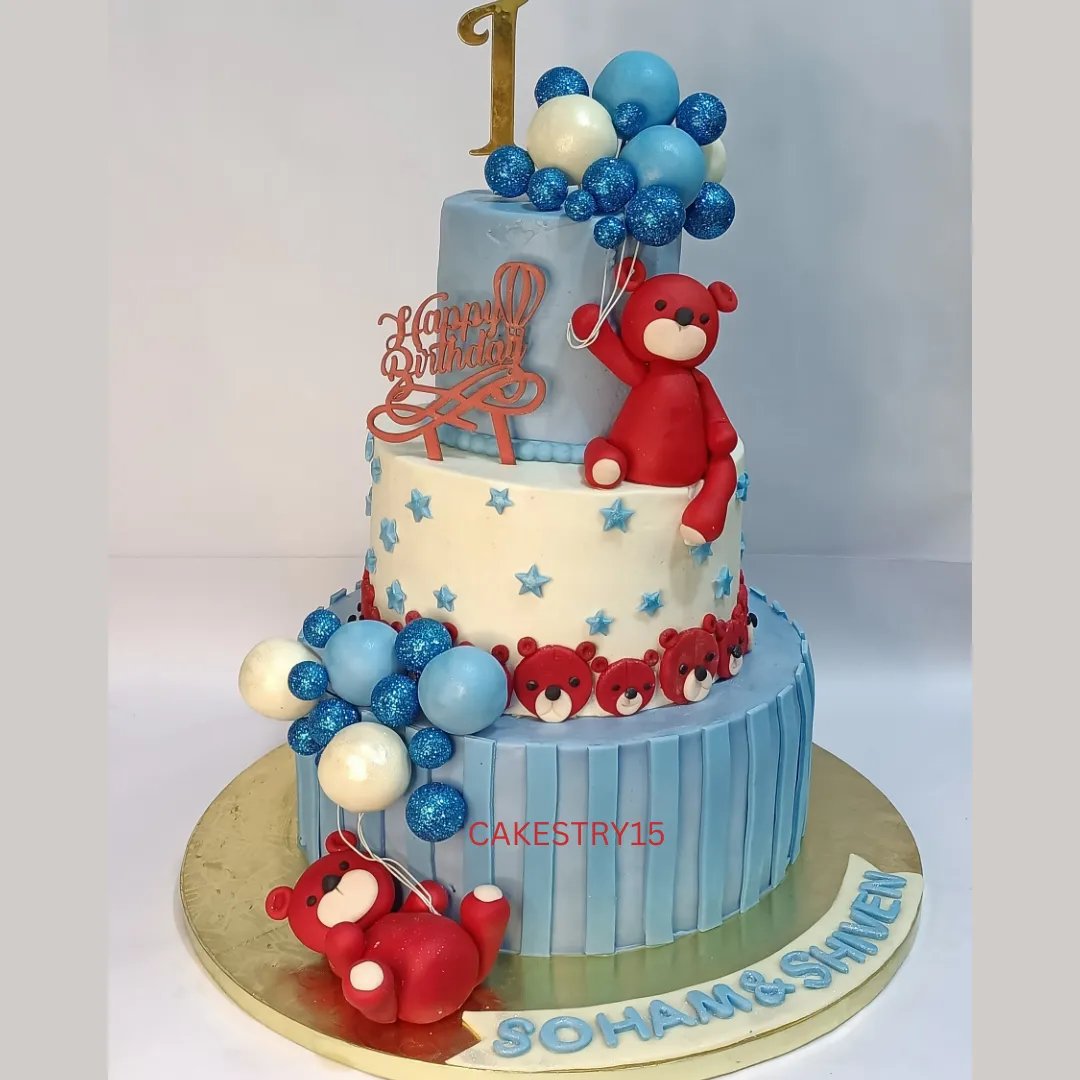 Teddy Red 5kg Birthday Cake