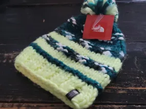 The North Face Nanny Knit Rave Green/Teal Knit Cable Beanie Hat OS