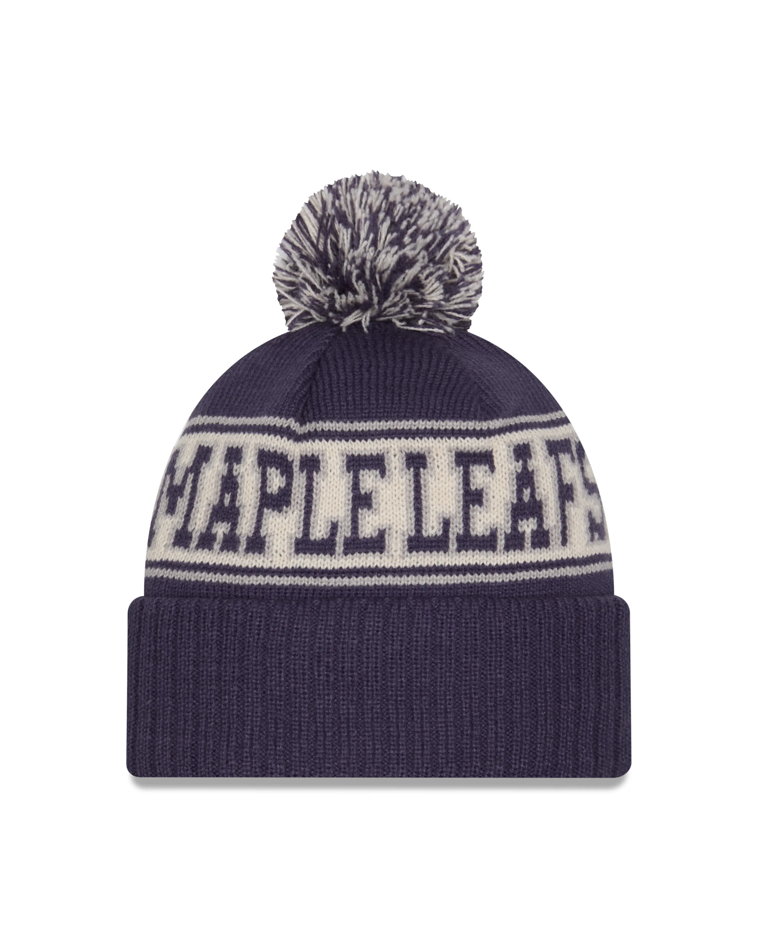 Toronto Maple Leafs NHL New Era Men's Navy Retro Knit Pom Hat