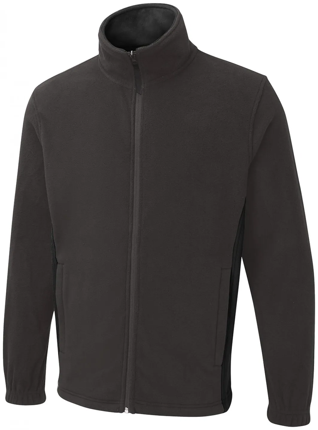 Two Tone Full Zip Fleece Jacket | Charcoal/Black