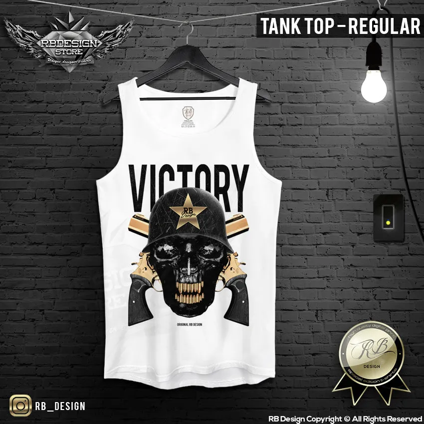 Victory Skull Men's T-shirt Army Warrior Soldier Bullet RB Design Tank Top MD593