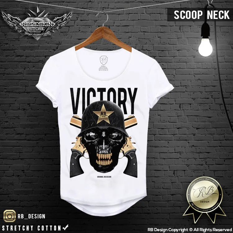 Victory Skull Men's T-shirt Army Warrior Soldier Bullet RB Design Tank Top MD593