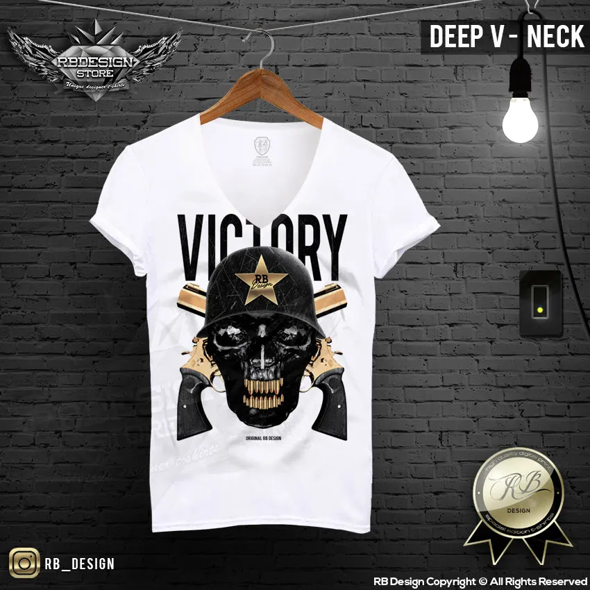 Victory Skull Men's T-shirt Army Warrior Soldier Bullet RB Design Tank Top MD593