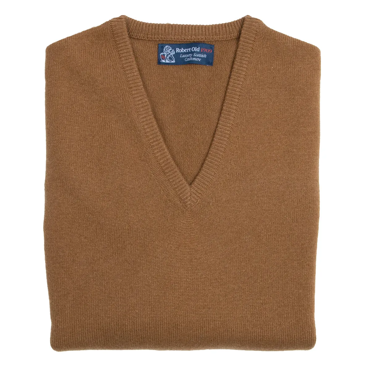 Vintage Vicuna Tobermorey 4ply V-Neck Cashmere Sweater