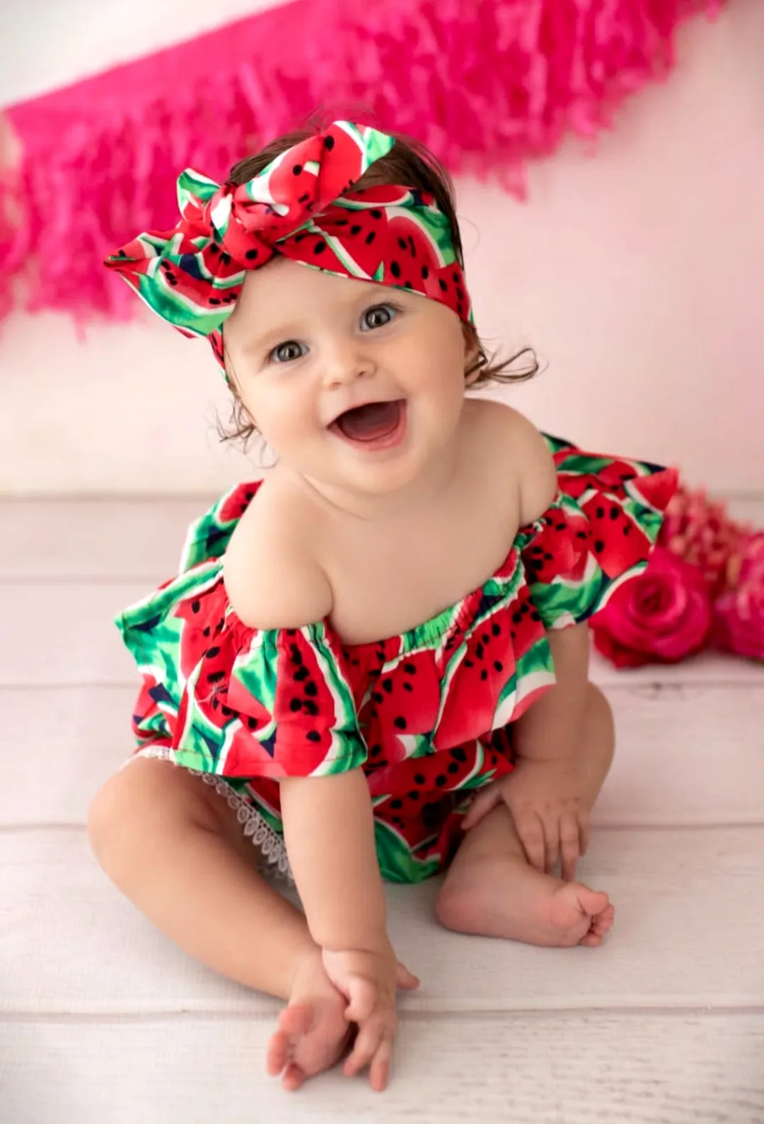 Watermelon Off or On the Shoulder Romper #1000173