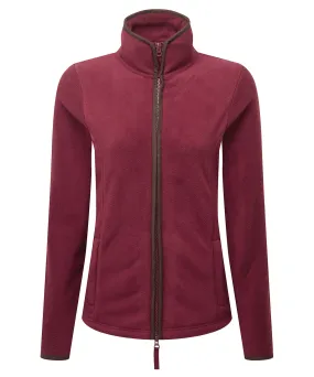 Womens artisan fleece jacket | Burgundy/Brown