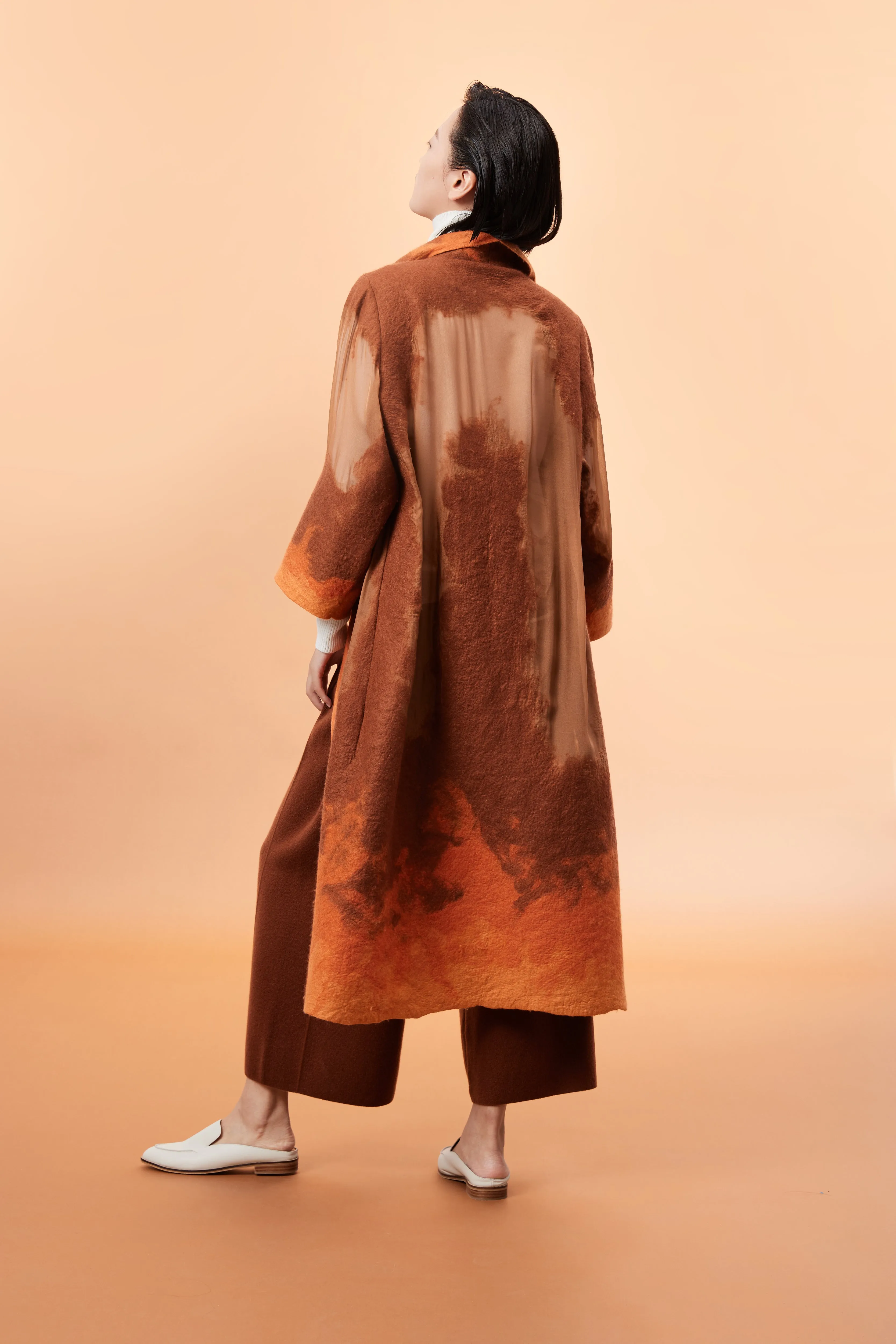 Women's handcrafted felt cashmere coat