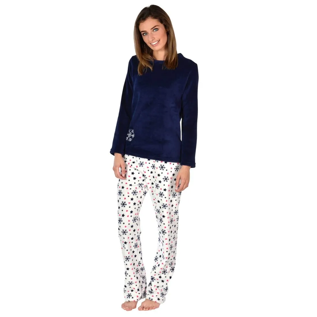 Womens Super Soft Fleece Pyjama Set Assorted Designs