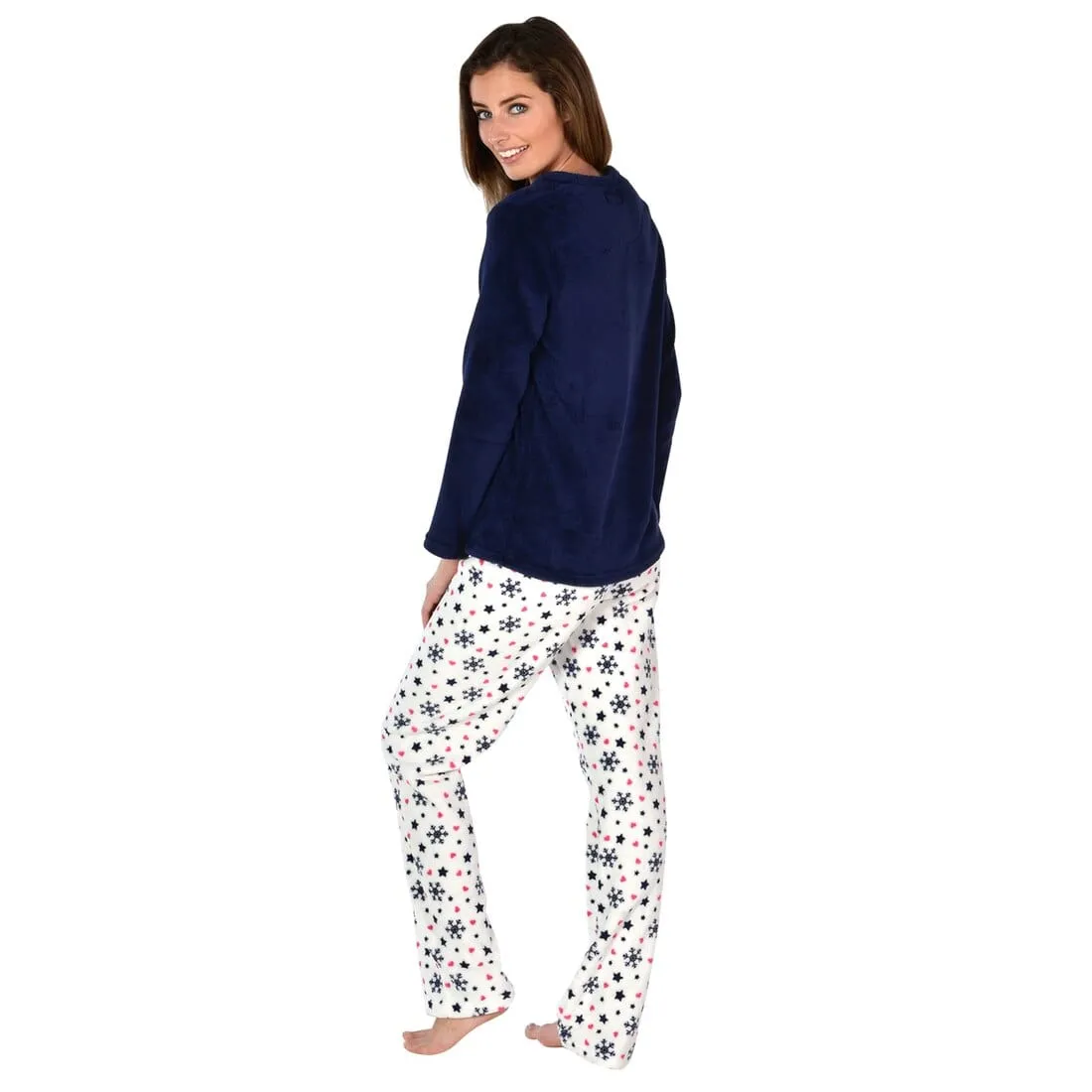 Womens Super Soft Fleece Pyjama Set Assorted Designs