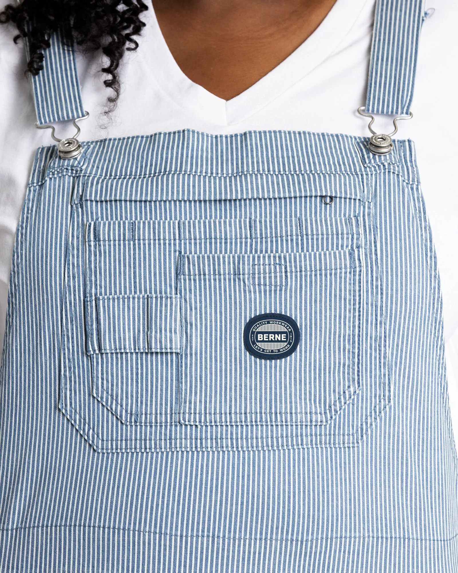 Women's Vintage Washed Flex Hickory Stripe Bib Overall