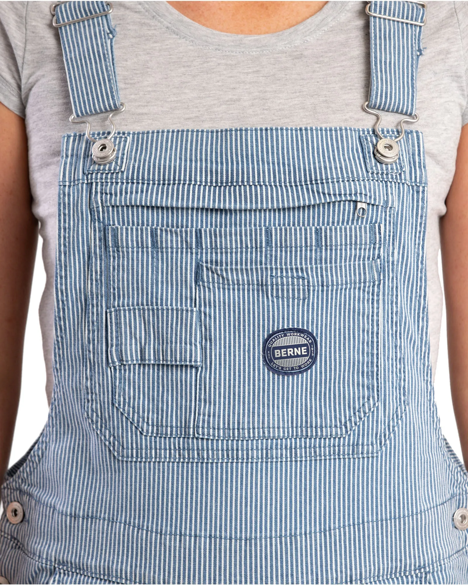 Women's Vintage Washed Flex Hickory Stripe Bib Overall