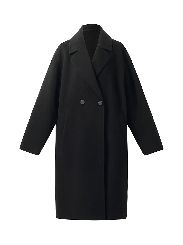 Wool Cashmere Double-Faced Unisex Mid-Length Coat