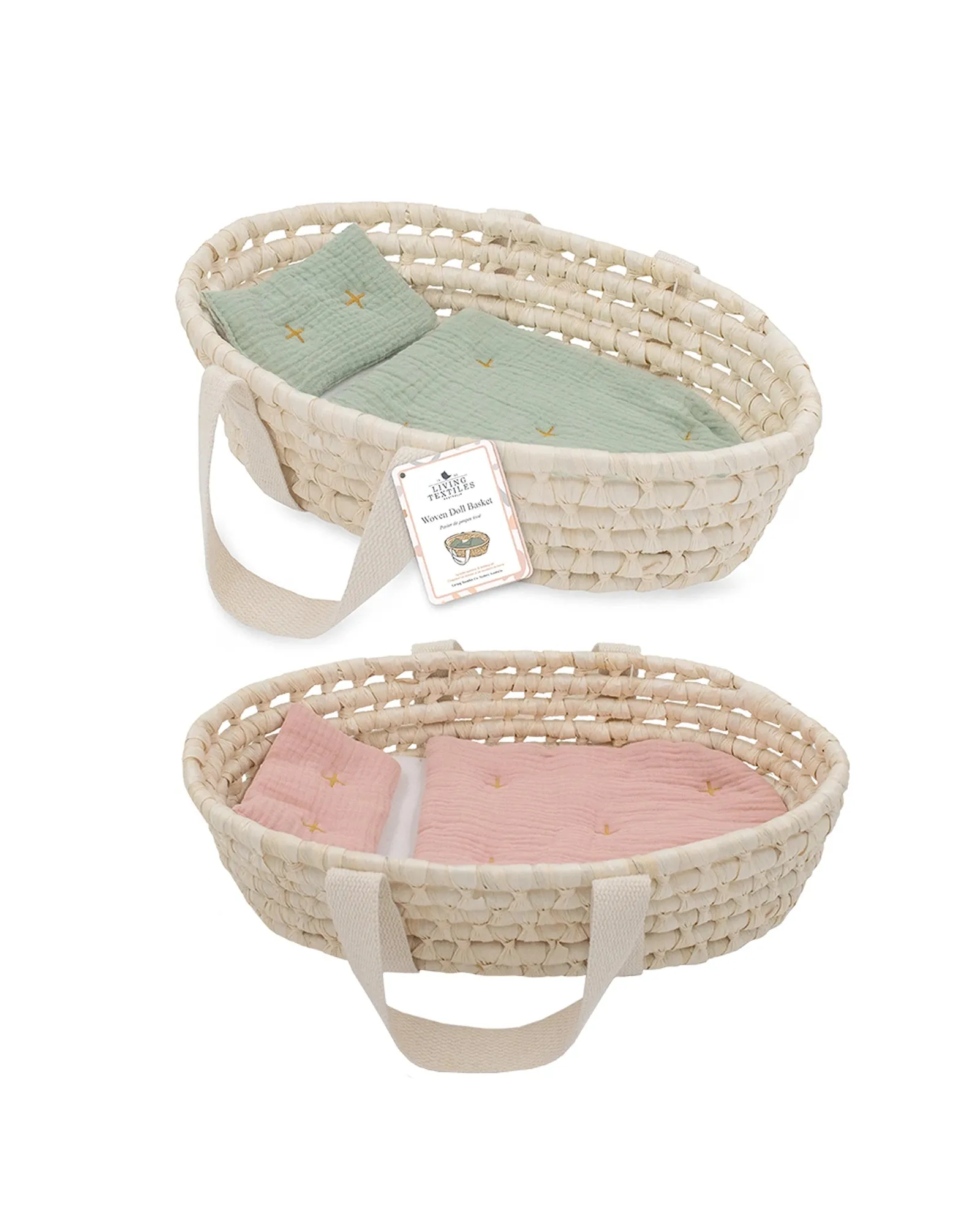 Woven Dolls Moses Basket Set Sage