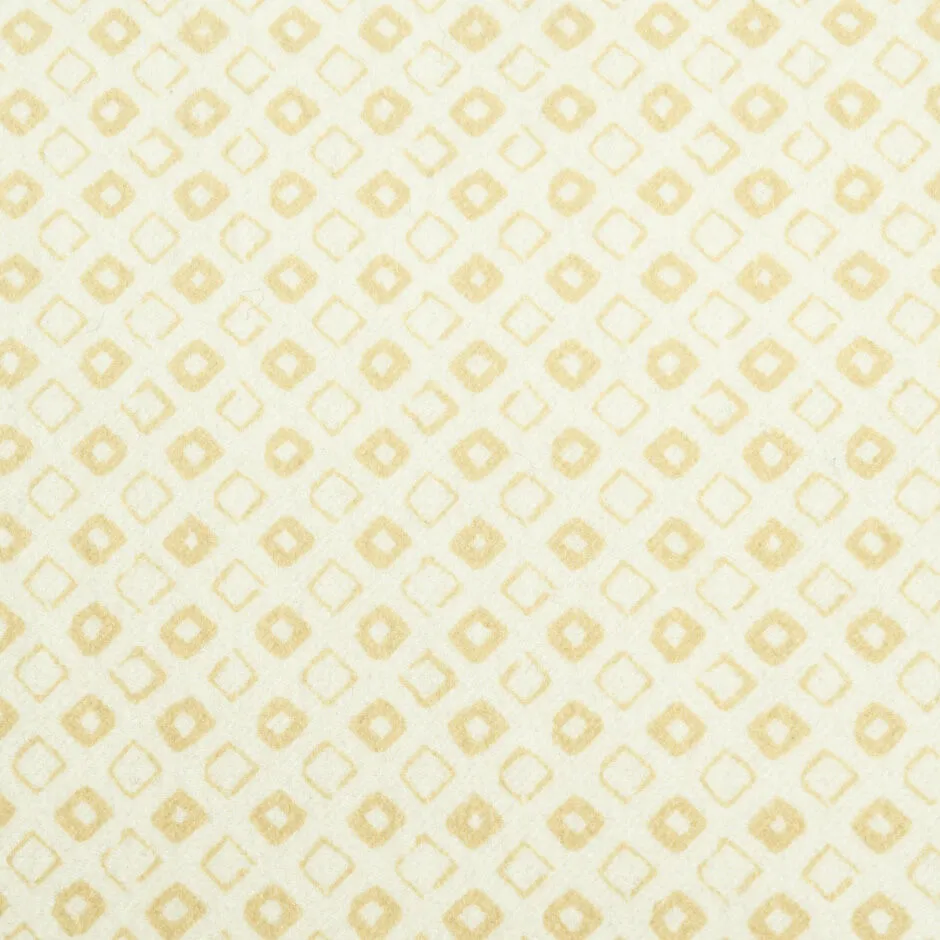 Yellow Diamond Printed Ivory Pure Cashmere