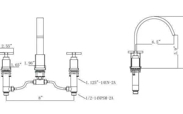 ZY2511-C Legion Furniture Widespread Double Handle Bathroom Faucet with Drain Assembly